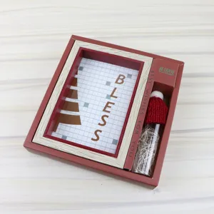 Coffret cadeau cadre photo en bois de 6 pouces avec bouteille en verre pour décoration.