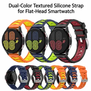 Silicone Smartwatch Strap Tire Tread Dual Color Replacement Band Wristband Compatible With Watch