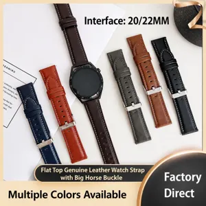 Bracelet de Montre en Cuir Véritable Universel Sangle de Remplacement Avec Boucle Ardillon en Métal Pour Montre Connectée