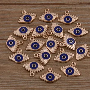 Blue evil eye alloy pendants bulk charms for DIY handmade necklaces bracelets accessories.