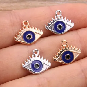 Evil eye alloy enamel charms for DIY jewelry making necklace bracelet accessories 10pcs
