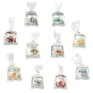 Schattige doorzichtige hars vis in zak hangers DIY ketting armband sieraden accessoires 23x33mm