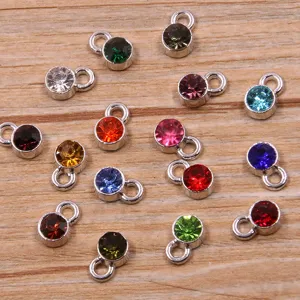 Round Alloy Rhinestone Charms For DIY Jewelry Making Necklaces Bracelets Earrings Accessories