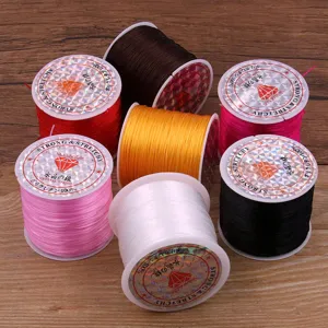 Hilo cristal elástico colorido 50m para fabricación de joyas con cuentas DIY, cordón fuerte.