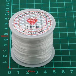Hilo elastico de cristal para pulseras de cuentas DIY, hilo de poliuretano resistente.