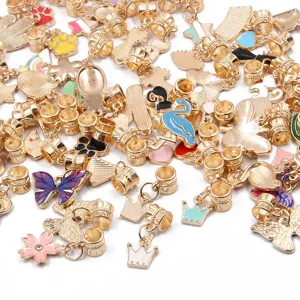 Mixed enamel alloy charms bulk set DIY jewelry making cute animal floral pendants beads