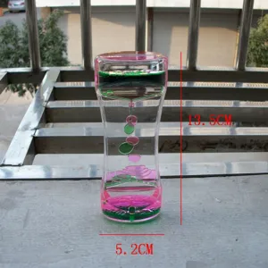 Timer a movimento liquido a doppio colore clessidra goccia d'olio giocattolo sensoriale decoro