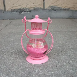 Pink jelly candle lantern ornament decorative craft gift accessory home desktop display