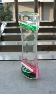 Temporizzatore clessidra a olio liquido bicolore decorazione da scrivania giocattolo antistress