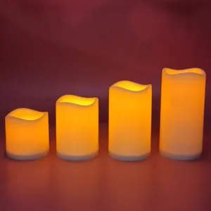 Zylindrische LED Kunststoff Elektronische Kerze Flammenlose Flackernde Kerze Für Hochzeit Weihnachten Party Heimdekoration