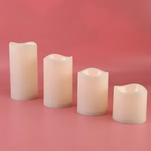 Zylindrische LED Plastik elektronische Kerzen Set für Hochzeit, Weihnachten und Dekoration.