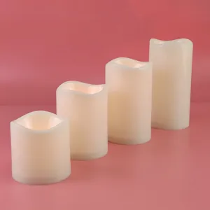 Zylindrische LED Kunststoff elektronische Kerzen Set fuer Hochzeit Weihnachten Deko.