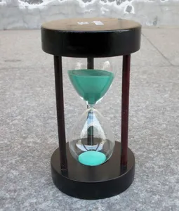 Holz Sanduhr 15 Minuten Timer runde Glassanduhr Tisch Ornament für Heimdekoration