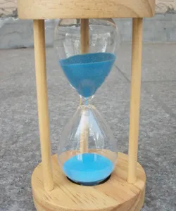 Holz Sanduhr Timer mit blauem Sand 15 Minuten kreative Tischdekoration fuer buero deko