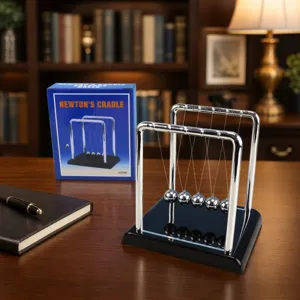 Newton Cuna Bolas de Equilibrio Acero Inoxidable Física Ciencia Péndulo Escritorio Juguete Moderno Minimalista Hogar Oficina Decoración