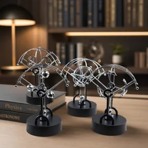 Perpetual Motion Celestial Globe Kinetic Art Desk Toy Plastic Metal Scientific Educational Desktop Decor Ornament
