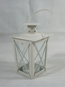 White iron glass candle lantern Moroccan wind lamp romantic wedding home decor ornament detail