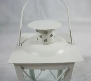 White iron candle lantern Moroccan style wind lamp home decor hanging metal lantern