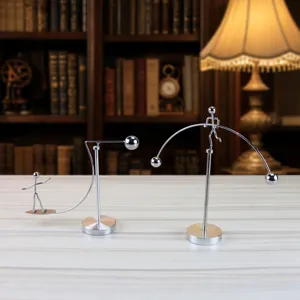 Kreative Balance Eisenmann Figur Metall Stehaufmännchen Rotierende Desktop-Dekoration Minimalistisches Büro Zuhause Ornament Kunst Handwerk Geschenk