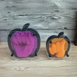 Appel 3D pin art speelgoed handafdruk plastic sculptuur creatieve desktop decoratie