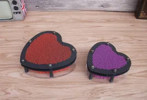 Herzförmiges 3D Pin Art Spielzeug Klon Handabdruck Kunststoff Büro Deko Set aus zwei.