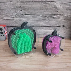 3D pin art speelgoed appel vorm speld sculptuur plastic hand model leuk cadeau