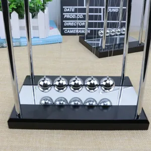 Newton's cradle balance balls desk toy with mirror base physics science ornament gift