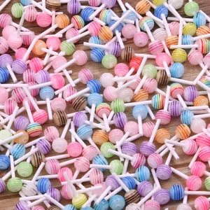 Gemengde Kleuren Hars Lolly Nagelkunst Charms Zoete Snoep Mode DIY Sieraden Maken Accessoires Mini Legering Hangers