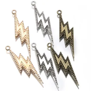Colgante de rayo de aleación de zinc abalorio joyería DIY 14x44mm accesorios multicolores