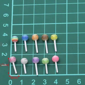 Kleurrijke 6mm DIY hars accessoires mini schattige snoep lolly nagelbedels detail