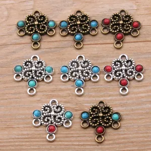 Vintage Alloy Hollow Flower Multi-Hole Chandelier Connectors Settings For DIY Handmade Earrings Bracelet Necklace Jewelry Making Finding Charms Pendants Components Accessory