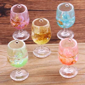 Ciondolo per Calice da Vino in Resina DIY Con Glitter Liquido Luminoso Si Illumina al Buio Accessori per Portachiavi