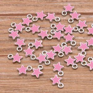 Μίνι μεταλλικά μενταγιόν αστέρι σμάλτο charms για αξεσουάρ κοσμημάτων DIY χειροτεχνίας.