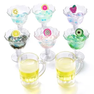 DIY hars fruitbeker en bierpul bedels, schattige miniatuur hanger voor tassen en sleutels.
