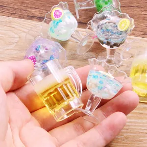 Mini hars bierbeker fruitbeker bedels voor DIY sleutelhangers en tassen accessoires