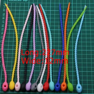 13 colors oval head silicone cable ties reusable wire organizer cord management tool