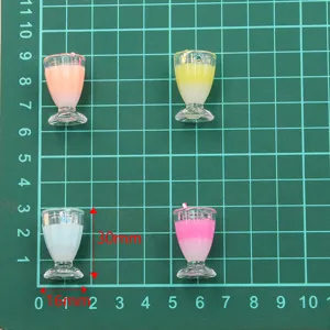 Mini resin drink cups miniature DIY charms 16x30mm cute milkshake pendant accessories