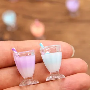 Miniature resin drink cup charms, 16x30mm cute DIY jewelry accessories for keychains earrings.