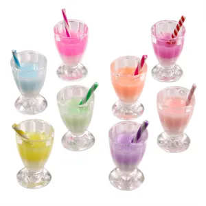 8 Colors Miniature Drink Cup Resin Charms DIY Jewelry Accessories 16x30mm Cute Mini