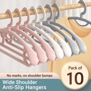 Household Plastic Clothes Hanger Thickened Wide Shoulder Non Slip Drying Rack Seamless Clothes Storage Organizer