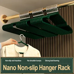 Stainless Steel Clothes Hangers Heavy Duty Non Slip Seamless Plastic Coated Pants Hangers For Home Wardrobe Closet Storage