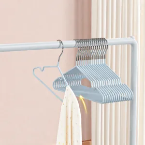 Children's non-slip clothes hangers, dipped plastic metal wire hangers, wet and dry use.