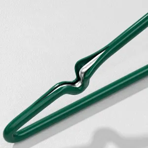 Heavy-duty steel core clothes hanger with non-slip coating, durable wardrobe organizer.