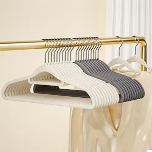 Flocked clothes hangers non slip velvet hanger adult and child set home wardrobe storage