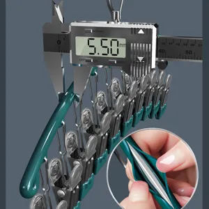 Stainless steel sock drying rack with multiple clips and dipping coating for home laundry.