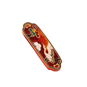 Traditioneller Cloisonne Ruyi Anhänger Zubehör Emaillierte Kranich Wolkenmuster Schmuck