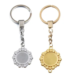 DIY runde Cabochon Fassung Schlüsselanhänger Rohlinge in Silber und Gold, 20mm innen.