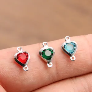 Stainless steel heart crystal connector charms for DIY bracelet necklace jewelry making accessories