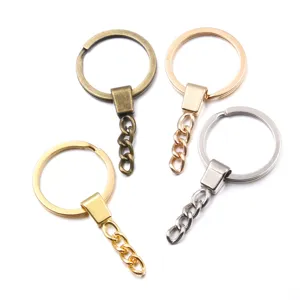 Wholesale DIY metal keychains 4 colors 30mm ring purse bag charm craft hardware supplies