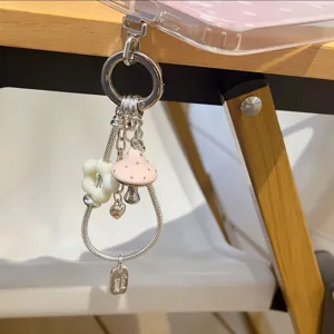 Carino Fungo Rosa Catena Argento Ciondolo Telefono Portachiavi Estetico Pendente Borsa Regalo Gioiello Per Donne